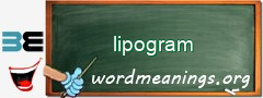 WordMeaning blackboard for lipogram